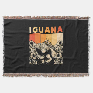 Cute Lizard Iguana Reptil Gift Iguana Throw Blanket