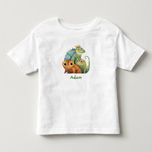 Cute Lizard Personalised Birthday Party Favour Toddler T-Shirt