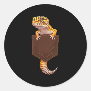 Cute Lizard Reptile Leopard Gecko Cket Funny Men W Classic Round Sticker