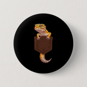 Cute Lizard Reptile Leopard Gecko Pocket Funny Men 6 Cm Round Badge