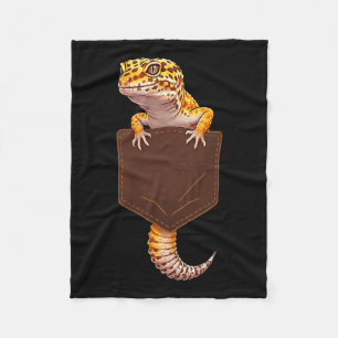 Cute Lizard Reptile Leopard Gecko Pocket Funny Men Fleece Blanket