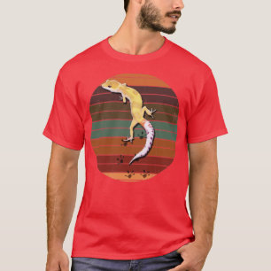 Cute Lizard Reptile Leopard Gecko with Tracks Clim T-Shirt