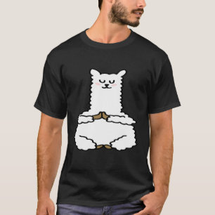 Cute Llama Alpaca Meditation Namaste Yoga T-Shirt