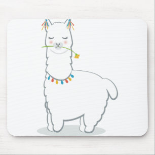Cute llama alpaca mouse mat