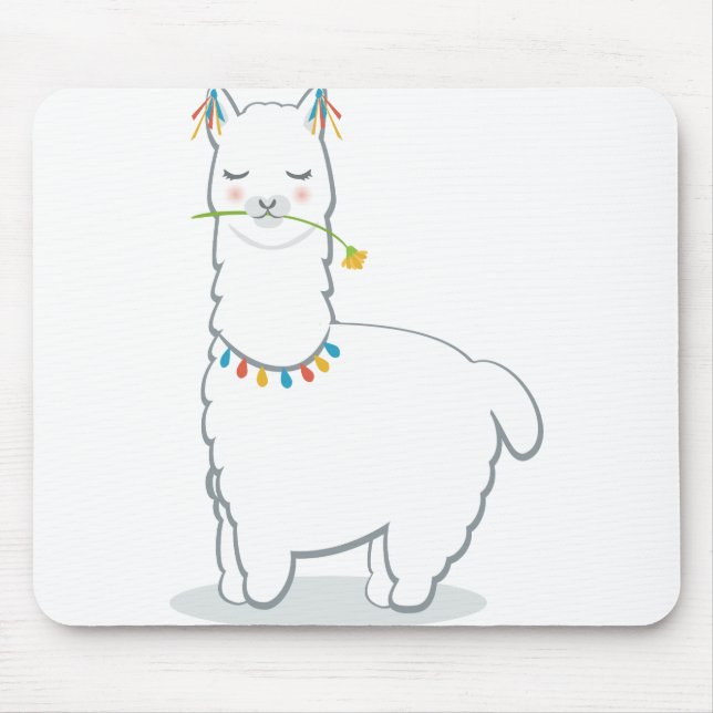 Cute llama alpaca mouse mat (Front)