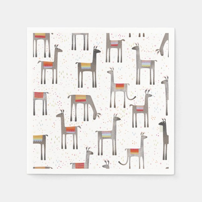 Cute Llama Alpaca Napkin (Front)