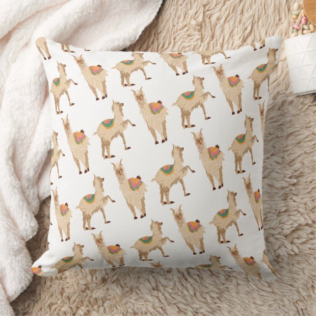 Cute Llama Alpaca Pattern Cushion (Blanket)