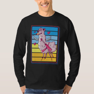 Cute Llama Alpaca Romantic Vintage Retro for Anima T-Shirt