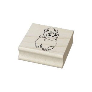 Cute Llama/Alpaca Rubber Stamp