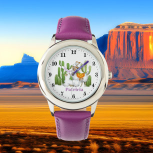 Cute llama and cactus add name watch