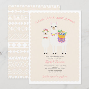 Cute, Llama baby shower Invitation