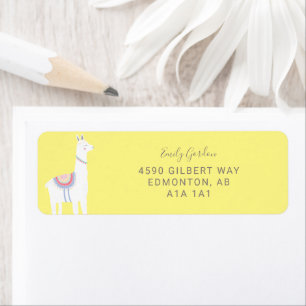 Cute Llama baby shower yellow gender neutral brown