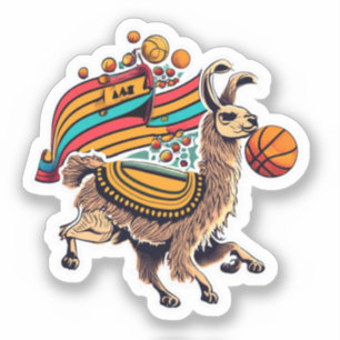 Cute Llama basketball sticker