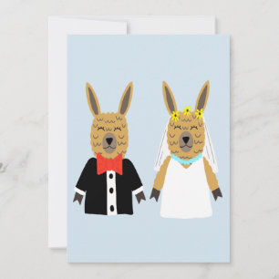 Cute Llama Bride and Groom