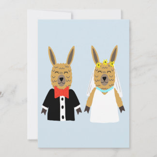 Cute Llama Bride and Groom