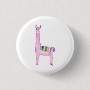 Cute llama button, pin