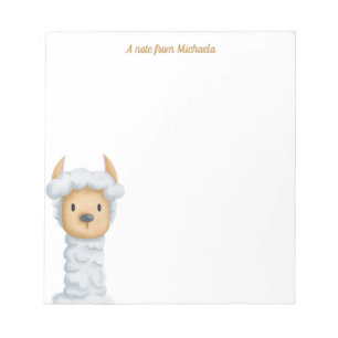 Cute Llama Cartoon Kids Notepad