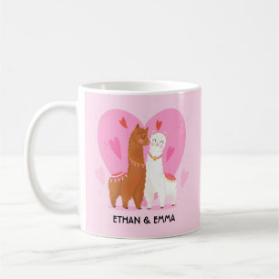 Cute llama Couple Personalised Valentine's Day Coffee Mug