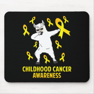 Cute Llama Dabbing Warrior Childhood Cancer Awaren Mouse Mat