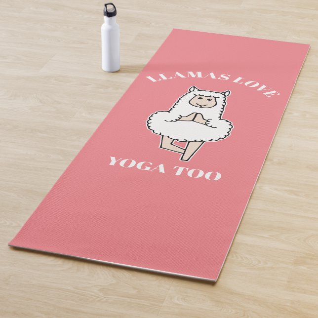 Cute Llama Doing Yoga, Llamas Love Yoga Too Yoga  Yoga Mat (In Situ)