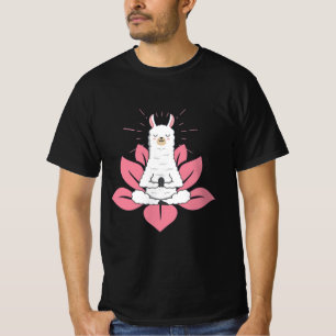 Cute Llama Doing Yoga Llamaste Namaste Funny Medid T-Shirt
