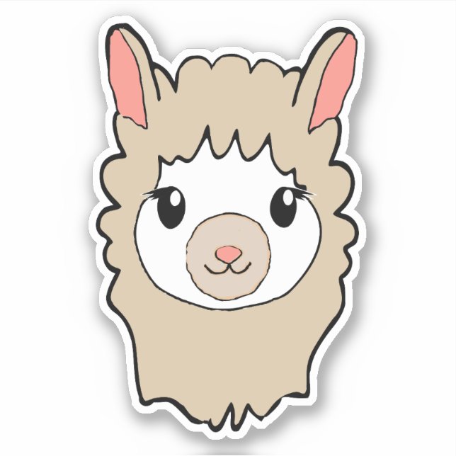Cute Llama Face Drawing (Front)