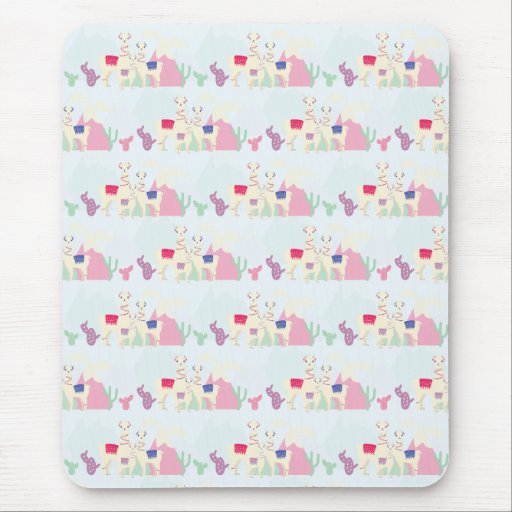 Image of Cute Llama Family by the Mountains Mouse Mat