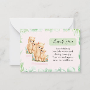 Cute Llama Family Love Thank You Card