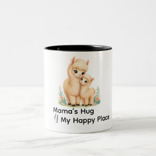 Cute Llama Family Love Two-Tone Coffee Mug