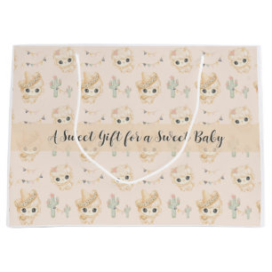 Cute Llama Fiesta Pattern Baby Shower Gift Bag