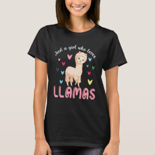 Cute Llama For Women Girls Farming Llama Alpaca F T-Shirt