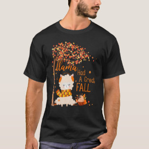 Cute Llama Had A Great Fall Autumn Tree Maple Leav T-Shirt