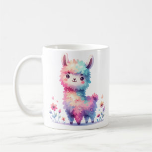 Cute Llama Illustration Adorable Pastel Animal Art Coffee Mug