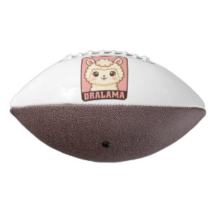 Cute llama illustration design american football