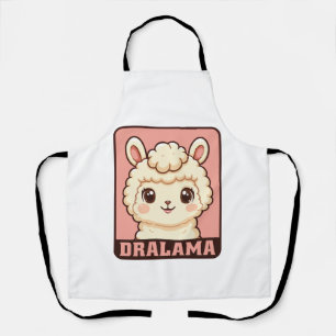 Cute llama illustration design apron