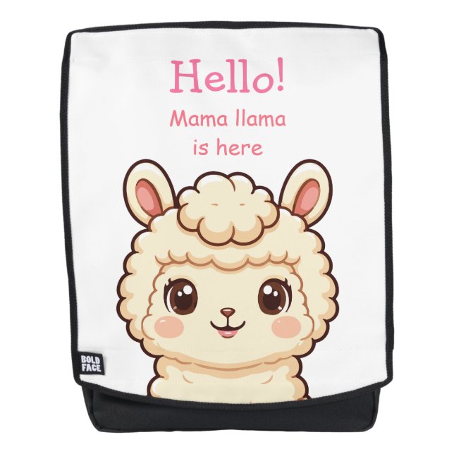 Cute llama illustration design backpack (Front)