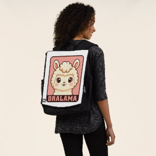 Cute llama illustration design backpack