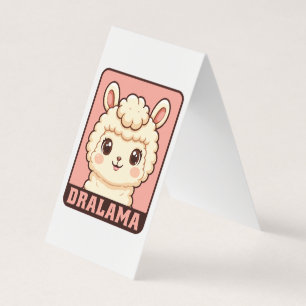 Cute llama illustration design business card