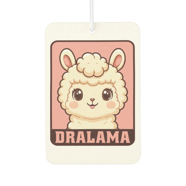 Cute llama illustration design car air freshener (Front)