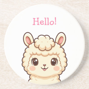 Cute llama illustration design coaster