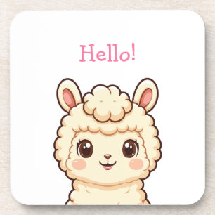 Cute llama illustration design coaster