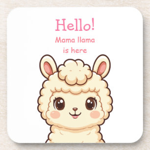 Cute llama illustration design coaster