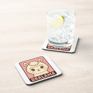 Cute llama illustration design coaster