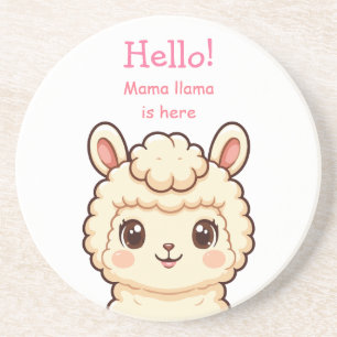 Cute llama illustration design coaster