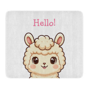Cute llama illustration design cutting board