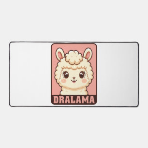 Cute llama illustration design desk mat