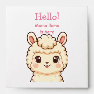 Cute llama illustration design envelope
