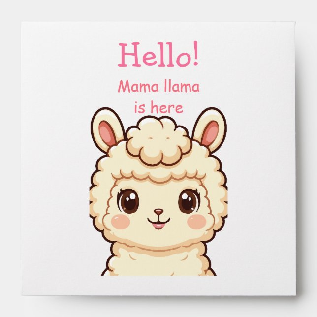 Cute llama illustration design envelope (Front)
