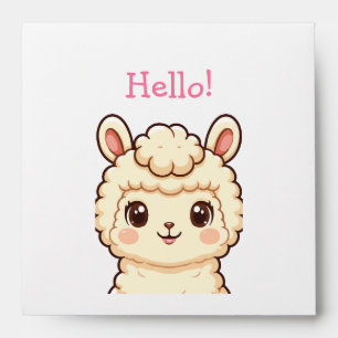 Cute llama illustration design envelope