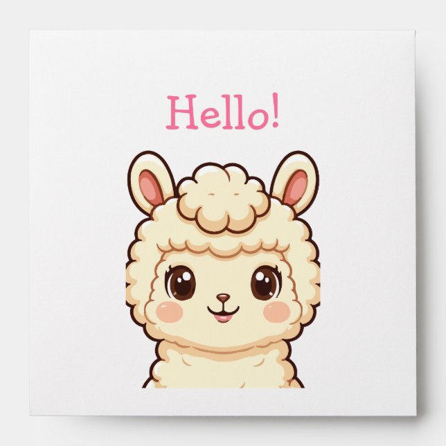 Cute llama illustration design envelope (Front)